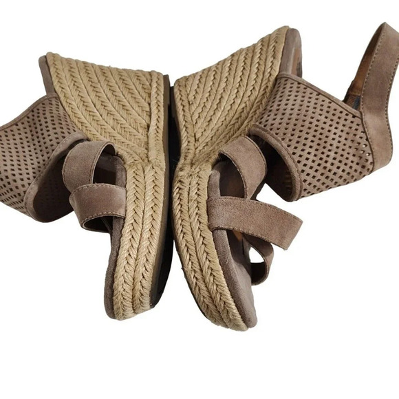 Euro Soft by Sofft Brown Wedge Espadrille Heels Sandals Women Size 8.5M Open Toe - Picture 4 of 7